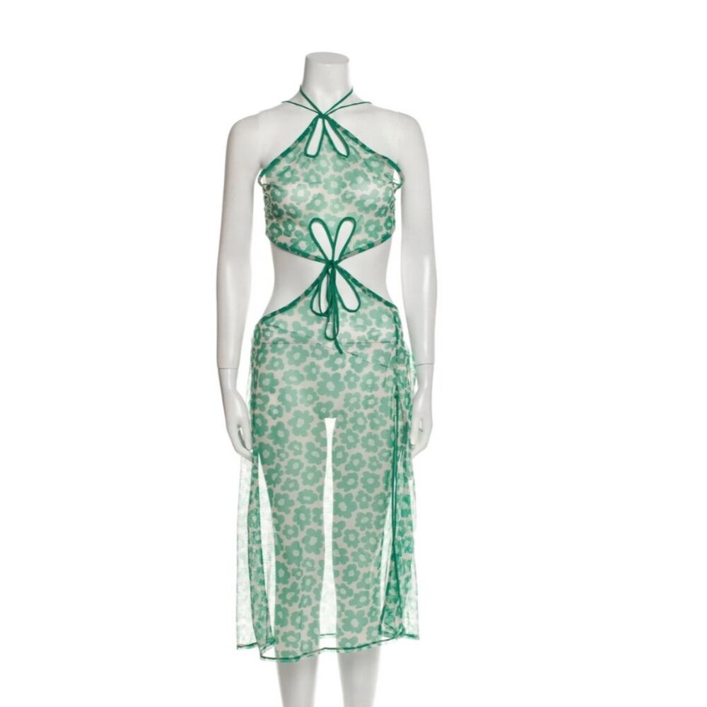 For Love & Lemons Floral Swim Cover Midi Dress NWT S